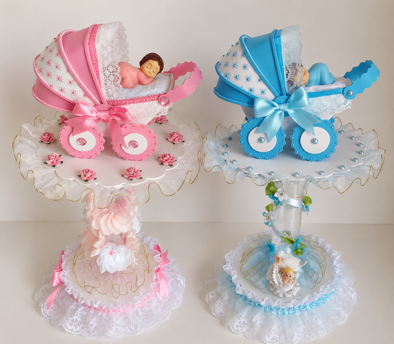 Centros de mesa bautizo y baby shower