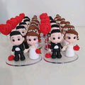 Novios en miniatura en porcelana fría